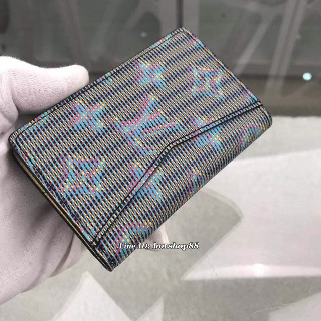 路易威登LV錢包 M60502蘭花 2019秋冬款 男女款卡夾 LV新款帆布皮夾卡包 xxlv1909